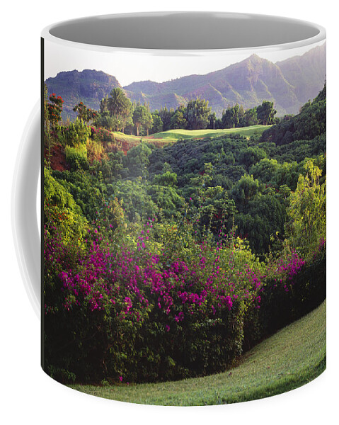 Bright Coffee Mug featuring the photograph Kiele Course, flowers and vegetation by Carl Shaneff - Printscapes