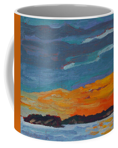 2001 Coffee Mug featuring the painting Killbear Sunset Across the Twin Points by Phil Chadwick