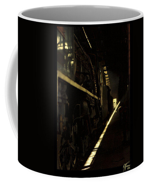 Kimberley Coffee Mug featuring the photograph Kimberley Steam Train Depot 1992 by Vincent Franco