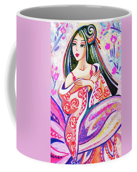 Sea Goddess Coffee Mug featuring the painting Kimono Mermaid by Eva Campbell