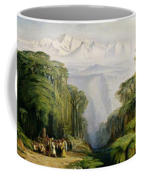 Kinchinjunga Coffee Mug featuring the painting Kinchinjunga from Darjeeling by Edward Lear
