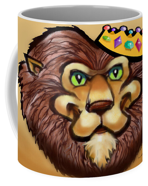 Lion Coffee Mug featuring the digital art King by Kevin Middleton