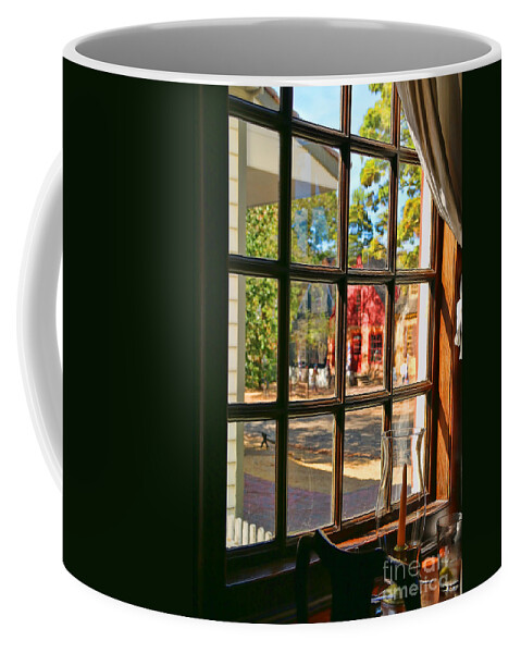 Kings Arms Tavern Coffee Mug featuring the photograph Kings Arms Tavern Window Colonial Williamsburg 4771 by Jack Schultz