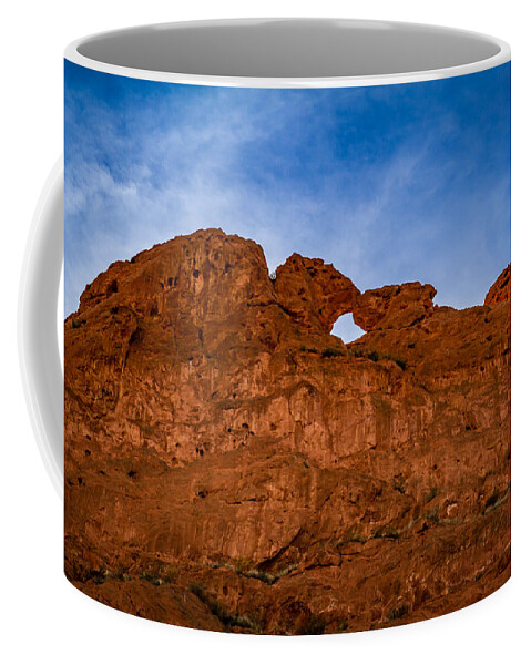 Blue Sky Coffee Mug featuring the photograph Kissing Camels in the Gardens by Ron Pate