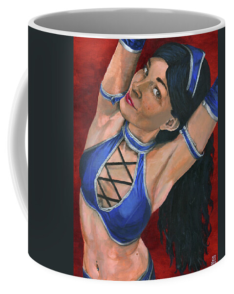 Cosplay Coffee Mug featuring the painting Kitana by Matthew Mezo