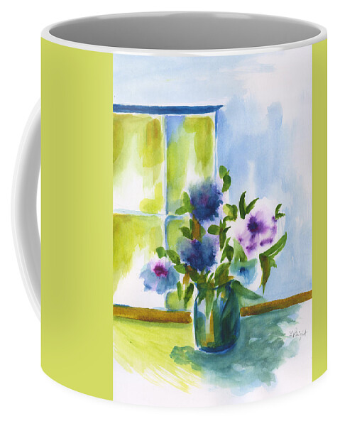 Kitchen Flowers Coffee Mug featuring the painting Kitchen Flowers by Frank Bright