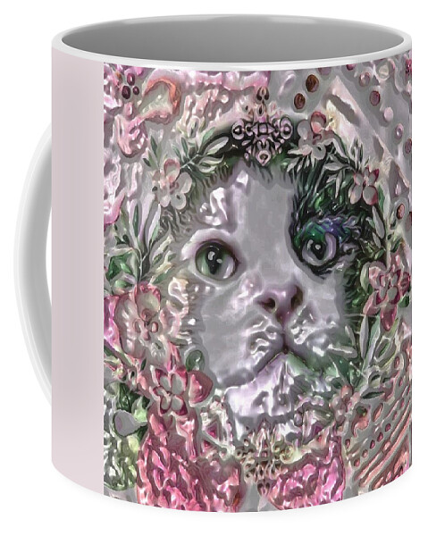 Digital Art Coffee Mug featuring the digital art Kitty Cat Art by Artful Oasis 2 by Artful Oasis