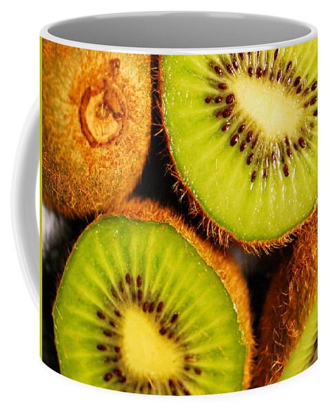 Kiwi Coffee Mug featuring the photograph Kiwi Fruit by Nancy Mueller