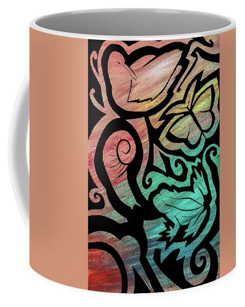 Kiwiana Coffee Mug featuring the mixed media Kiwi Nature by Roseanne Jones