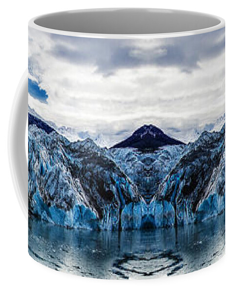 Mountains Coffee Mug featuring the digital art Knik Glacier Reflection by Pelo Blanco Photo