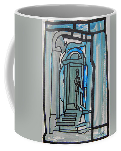  Abstract Watercolour Coffee Mug featuring the painting Knocking on Heaven's Door by Marwan George Khoury