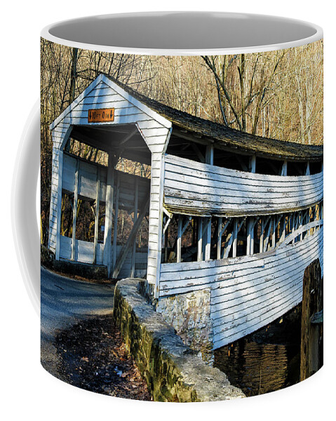 Covered Bridge Coffee Mug featuring the photograph Knox Covered Bridge by Louis Dallara