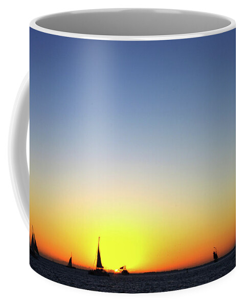 Key West Sunset Mallory Square Coffee Mug featuring the photograph Knrr1114 by Henry Butz