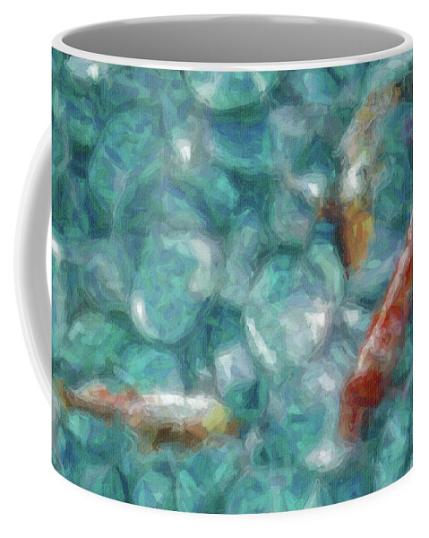 Pond Coffee Mug featuring the painting Koi Pond by Kathie Miller