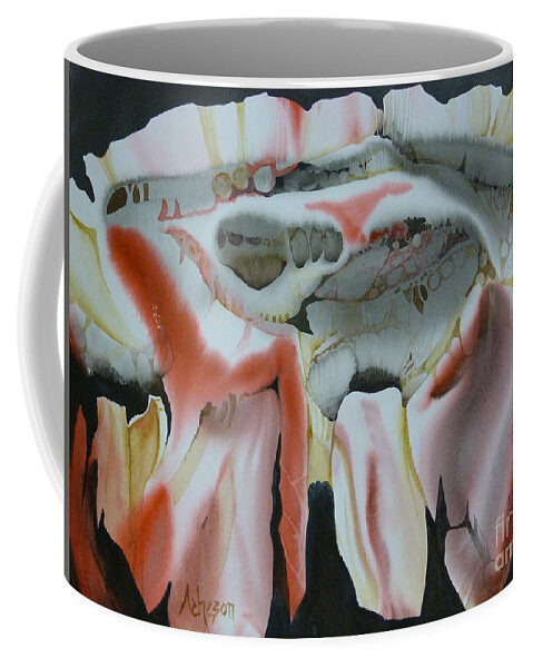 Watercolour Coffee Mug featuring the painting Kommodo #1 by Donna Acheson-Juillet