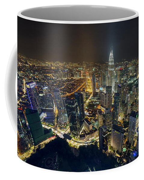 Kuala Lumpur Coffee Mug featuring the photograph Kuala Lumpur Cityscape at Night by David Gn