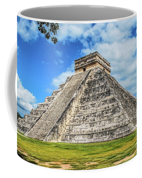 Observatory Coffee Mug featuring the photograph Kukulkan Pyramid by Judy Wolinsky