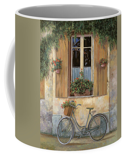 Bike Coffee Mug featuring the painting La Bicicletta by Guido Borelli