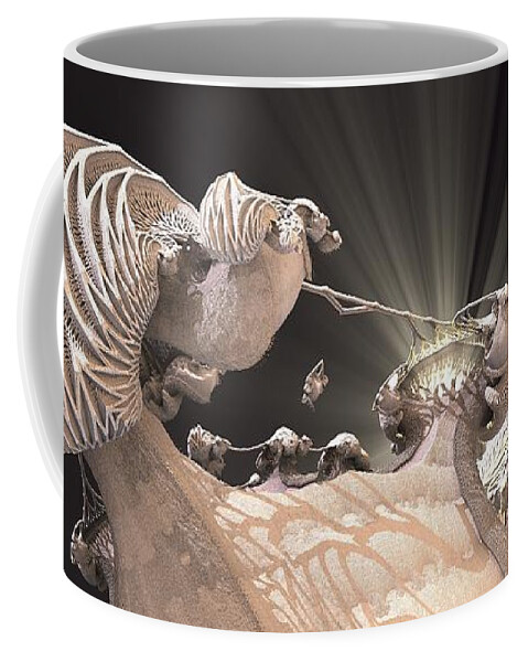 Fractal Coffee Mug featuring the digital art La Corazon de la Familia by Jon Munson II