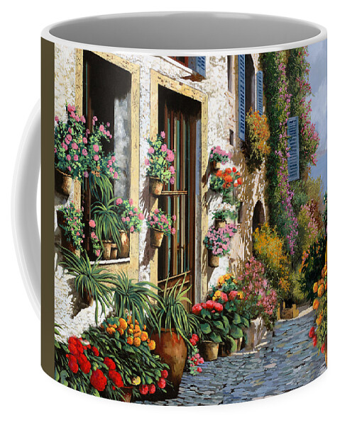 Seascape Coffee Mug featuring the painting La Strada Del Lago by Guido Borelli