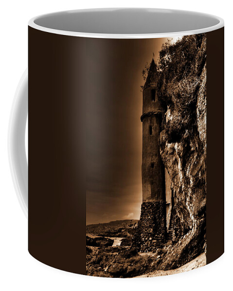 La Tour Coffee Mug featuring the photograph La Tour Upright in Sepia by Richard Omura