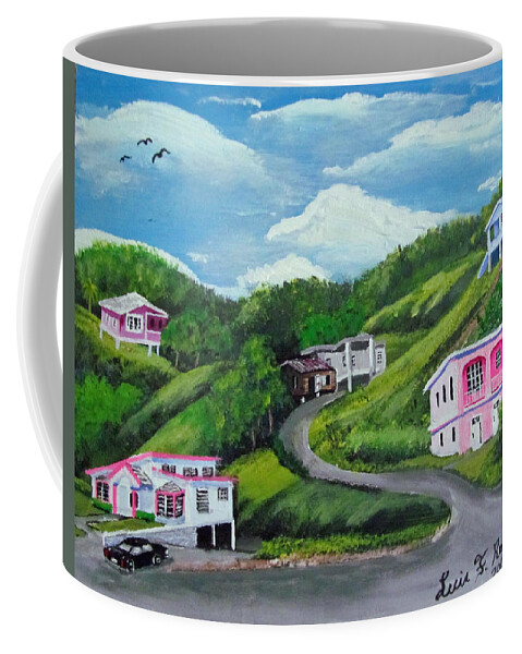 Life In The Mountains Coffee Mug featuring the painting la Vida En Las Montanas by Luis F Rodriguez