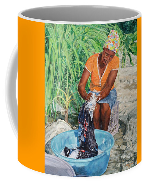 Roshanne Coffee Mug featuring the painting Labour of Love by Roshanne Minnis-Eyma