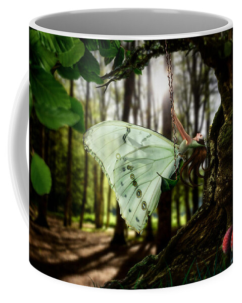 Butterfly Coffee Mug featuring the digital art Lady Butterfly by Alessandro Della Pietra
