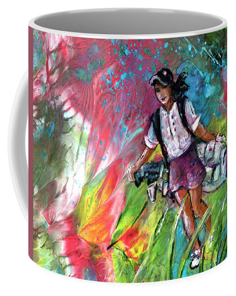 Sport Coffee Mug featuring the painting Lady Golf 04 by Miki De Goodaboom