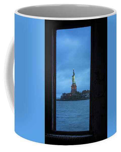 Jersey City New Jersey Coffee Mug featuring the photograph Lady Liberty View by Tom Singleton