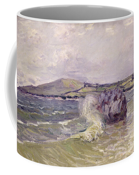 Lady's Cove Coffee Mug featuring the painting Ladys Cove Wales 1897 by Alfred Sisley
