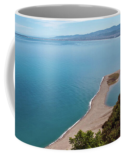 Lagoon Of Tindari Coffee Mug featuring the photograph Lagoon of Tindari on the Isle of Sicily by Silva Wischeropp