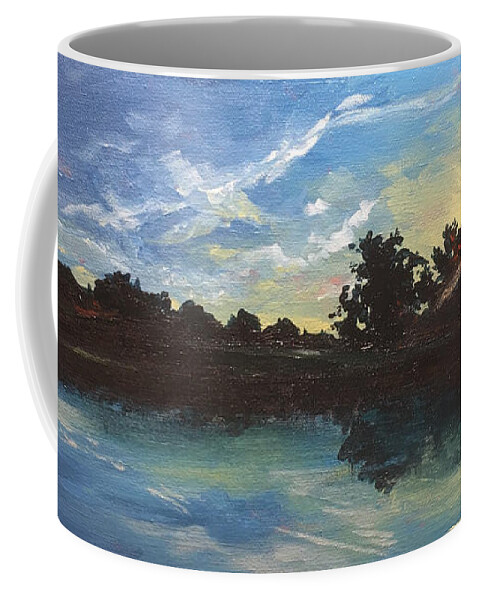 Landscape Coffee Mug featuring the painting Lake Bridgeland by Allison Fox