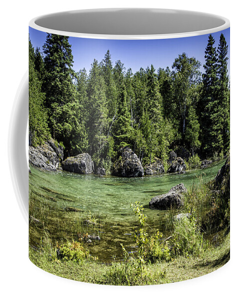 Michigan Coffee Mug featuring the photograph Lake Huron Island Cedarville Michigan by Timothy Hacker