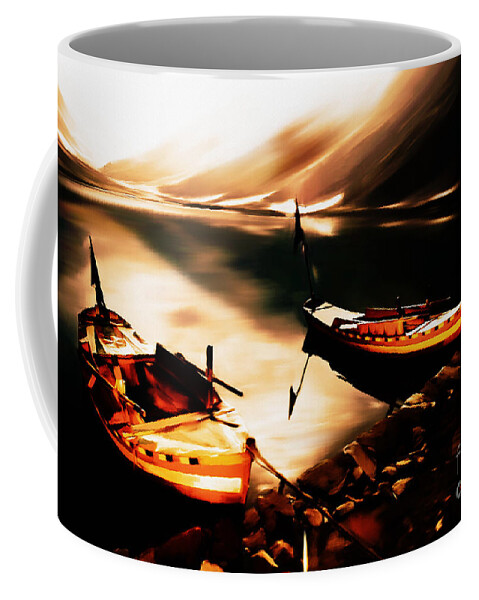 Lake Saif Ul Malook Coffee Mug featuring the painting Lake Saif ul Malook by Gull G