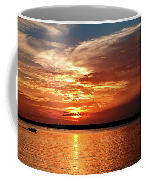 Horizontal Coffee Mug featuring the photograph Lake Sunset by Doug Long