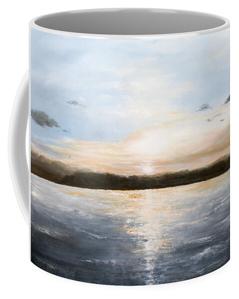 Seascape Coffee Mug featuring the painting Lake Sunset by Katrina Nixon