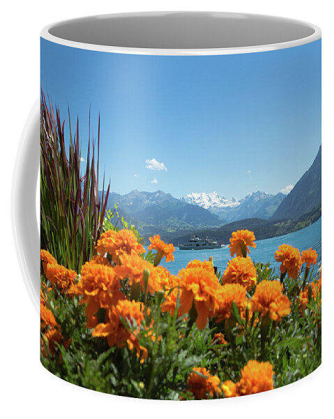 Lake Coffee Mug featuring the photograph Lake Thunersee by Andy Myatt