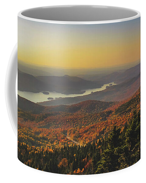 Aerial Coffee Mug featuring the photograph Lake Tremblant at Sunset by Andy Konieczny