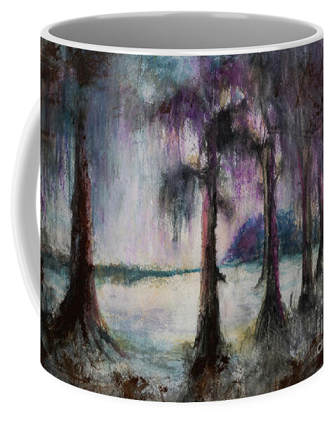Landscape Coffee Mug featuring the painting Lake Verret banks by Francelle Theriot