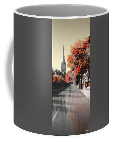 Lancaster Coffee Mug featuring the digital art Lancaster Cathedral from East Road by Joe Tamassy
