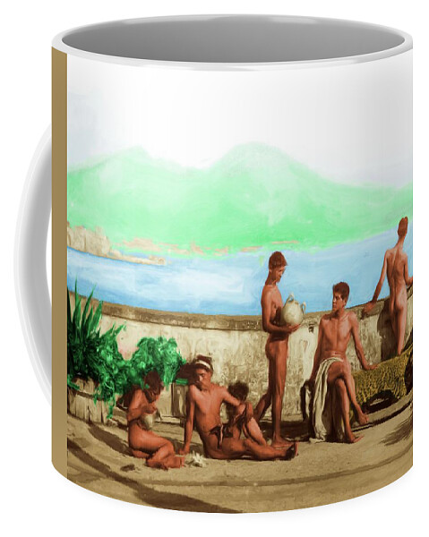 Wilhelm Coffee Mug featuring the painting Land of Fire by Troy Caperton