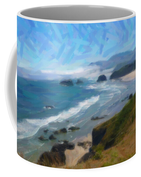 Land Of The Big Cloud Coffee Mug featuring the painting Land Of The Big Cloud by Celestial Images