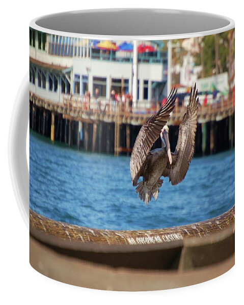 Land Coffee Mug featuring the photograph Landing bird by Maria Aduke Alabi