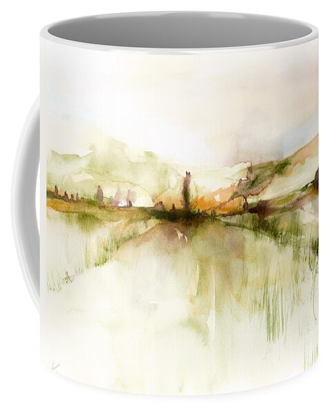 Landscape Coffee Mug featuring the painting Landscape in watercolor by Karina Plachetka