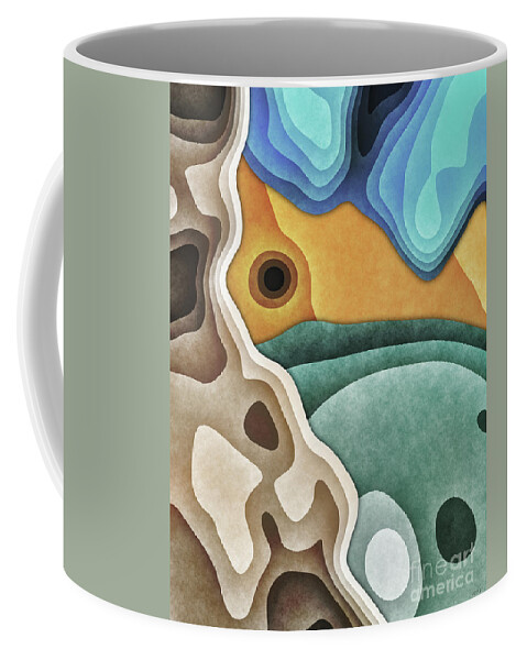 Earth Tones Coffee Mug featuring the digital art Landscape of Layers by Phil Perkins