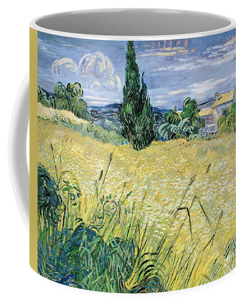 Vincent Van Gogh Coffee Mug featuring the painting Landscape with Green Corn by Vincent Van Gogh