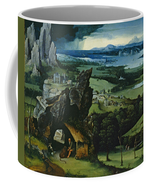 Joachim Patinir Coffee Mug featuring the painting Landscape with Saint Jerome by Joachim Patinir
