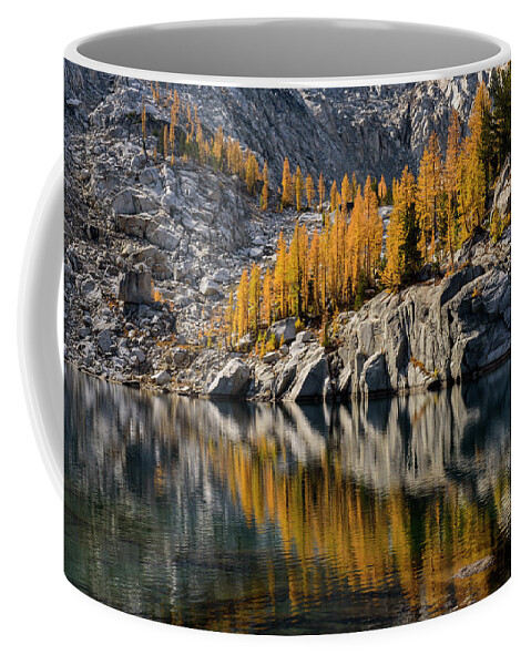 Larch Tree Coffee Mug featuring the digital art Larch reflection in Enchantments by Michael Lee