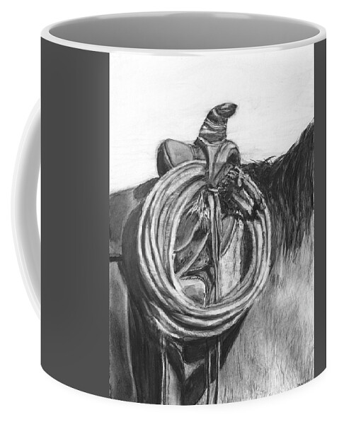 Lariat Coffee Mug featuring the painting Lariat by Sheila Johns